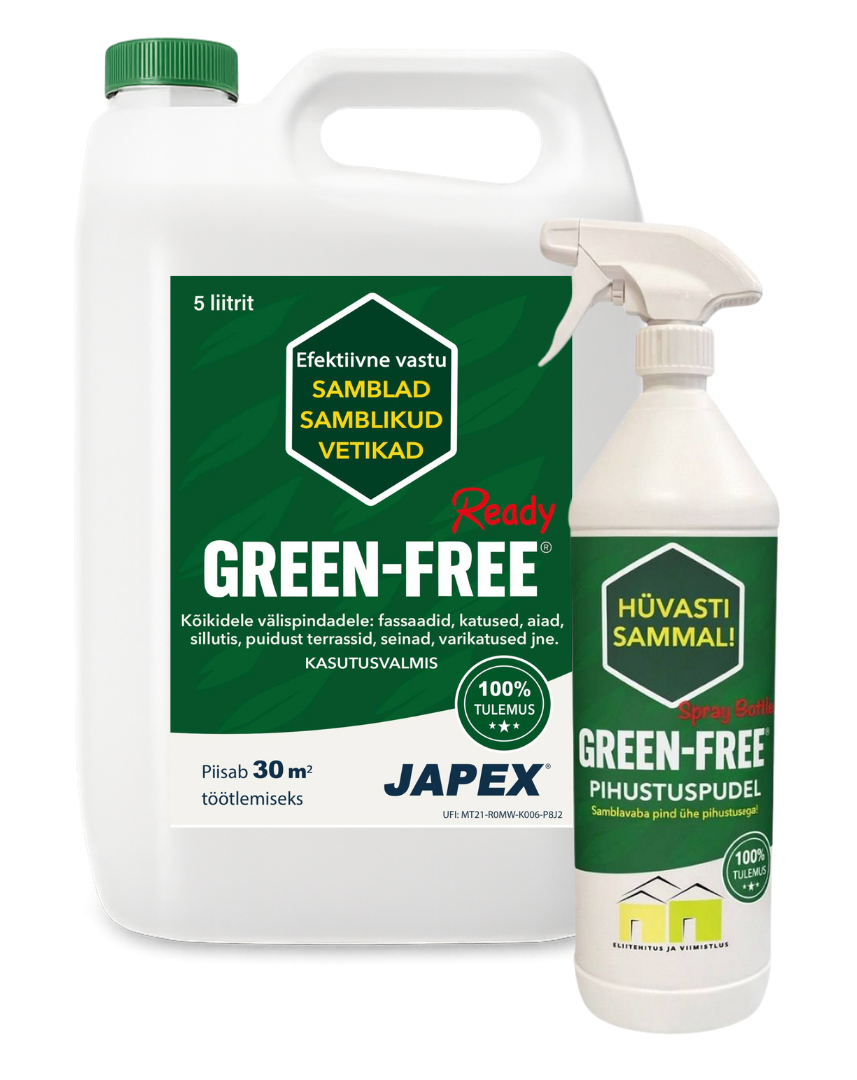 SUPERPAKKUMINE! GREEN-FREE READY®  sammaldumisvastane kaitsevahend 5 l + tasuta pihustuspudel 1 l(ca. 30 m2 töötlemiseks)